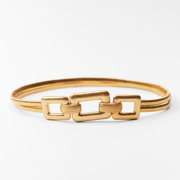 Zara Accessories - Zara limited edition vintage golden metallic stretch belt you can’t miss